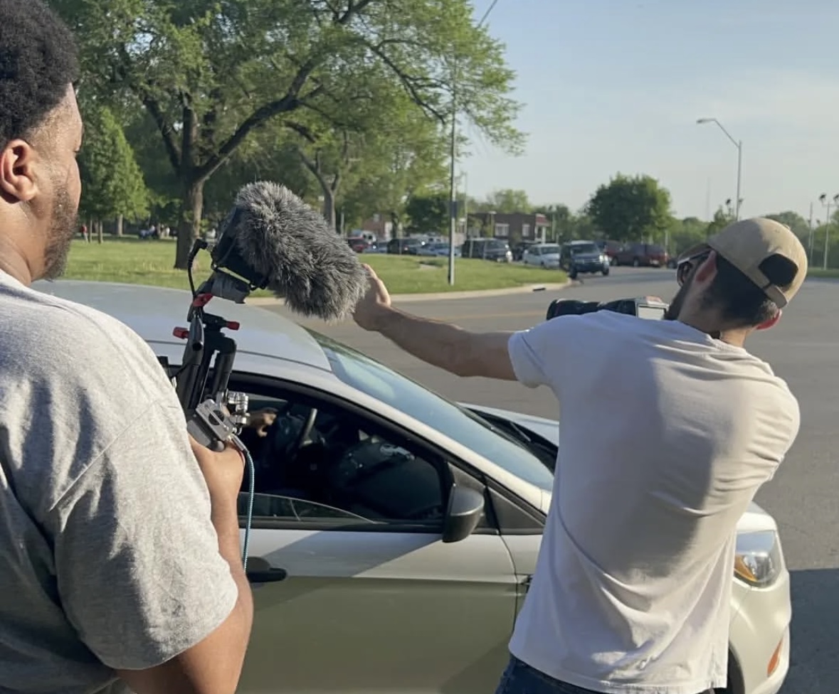 Mike on his first commercial directing gig