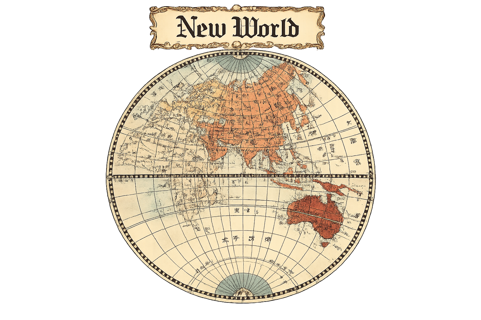 New World journal map artwork